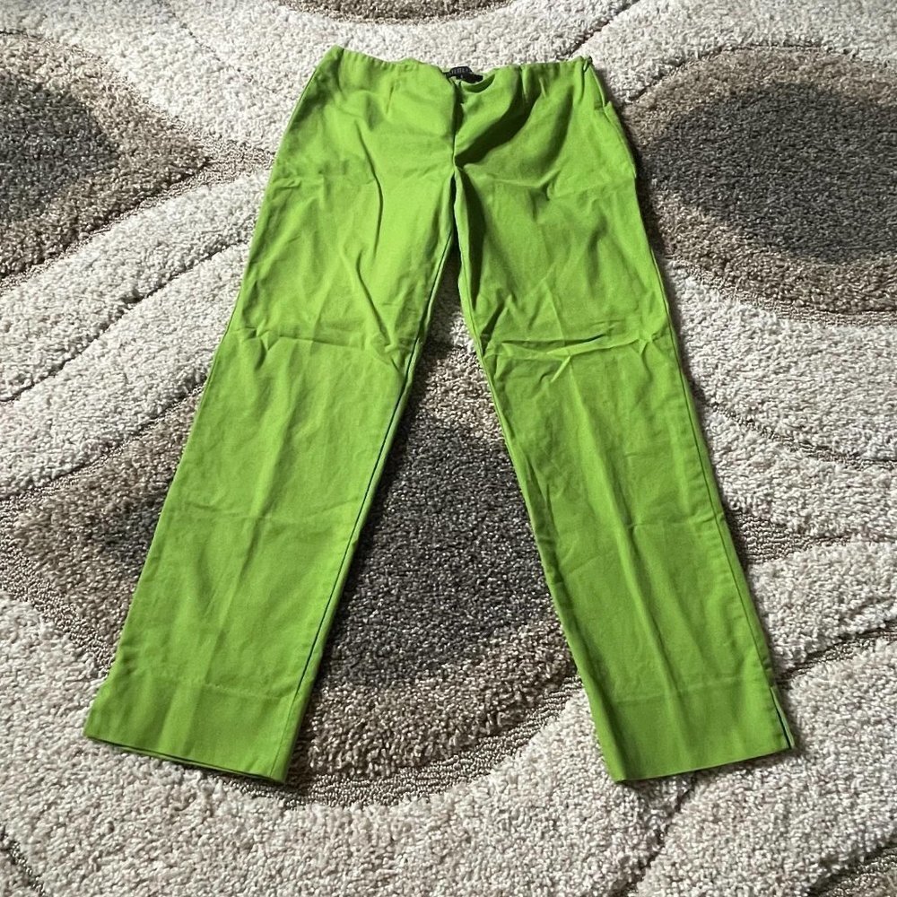 Lafayette 148 Green Mid Rise Straight Leg Trouser